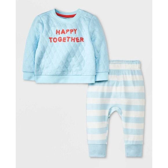 Cat & Jack Baby 'Happy Together' Graphic Top & Bottom Set 3-6 Months NWT - Picture 1 of 5
